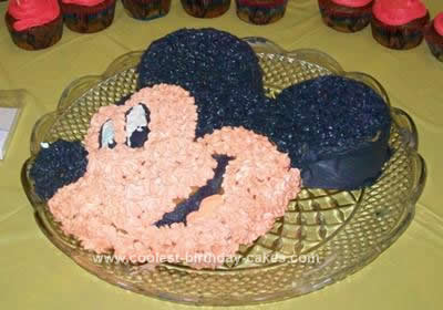 Homemade Mickey Mouse Birthday Cake Design