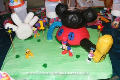 Homemade Mickey Mouse Clubhouse 1st Birthday Cake