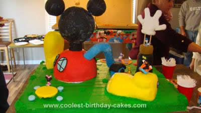 Homemade Mickey Mouse Birthday Cake
