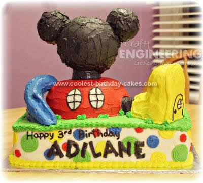Homemade  Mickey Mouse Clubhouse Cake