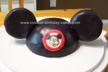 Homemade Mickey Mouse Ears Disney Hat Cake