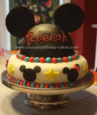 Homemade Mickey Mouse Hat Cake
