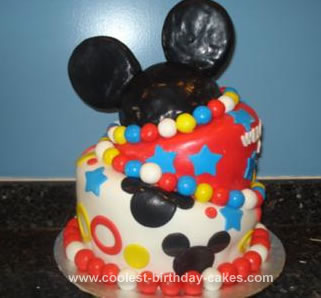 Homemade Mickey Mouse Topsy Turvy Cake