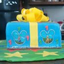 Homemade Mickey Present Birthday Cake