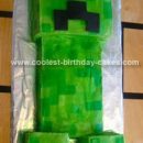Homemade Minecraft Creeper Cake