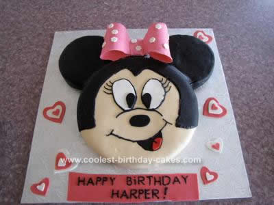 Homemade Mini Mouse Birthday Cake