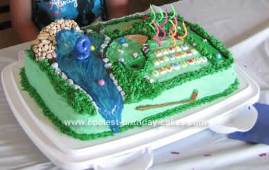 Homemade Miniature Golf Birthday Cake