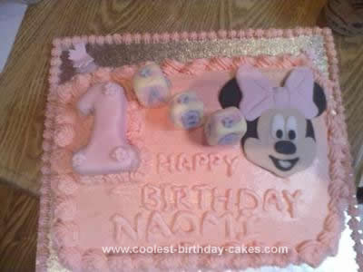 Homemade Minnie Mouse 1st Bday Cake