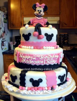 Homemade Minnie Mouse 2nd Birthday Cake
