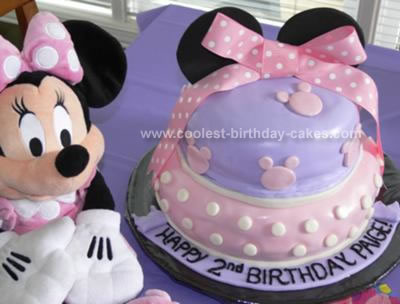 Homemade Minnie Mouse Birthday Cake