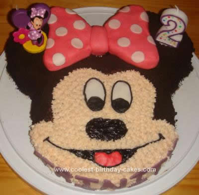 Homemade Minnie Mouse Birthday Cake