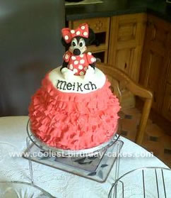 Homemade Minnie Mouse Birthday Cake 