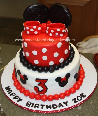 Homemade Minnie Mouse Birthday Cake Design