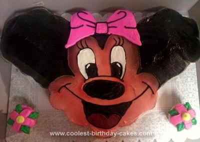 Homemade Minnie Mouse Birthday Cupcake Cake