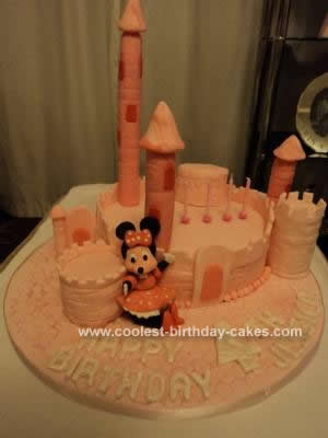 Homemade Minnie Mouse Castle Cake