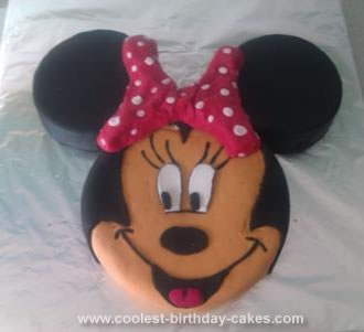 Homemade Minnie Mouse Face Cake
