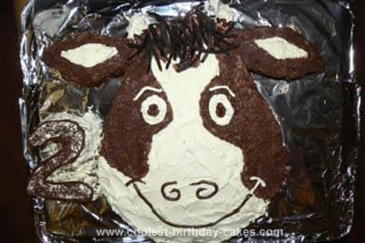 Homemade Miss Moo Cow Birthday Cake