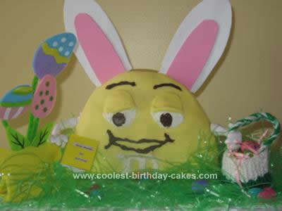 Homemade M&M Easter Bunny Cake Idea