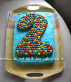 Homemade M&M Second Birthday Cake