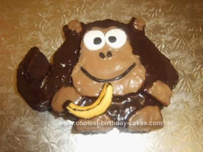 Homemade Monkey Birthday Cake Design