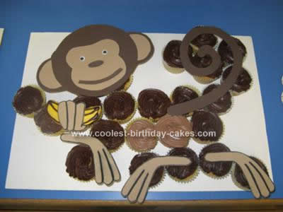 Homemade Monkey Cupcake Birthday Cake