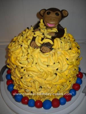 Homemade Monkey Goes Bananas Birthday Cake
