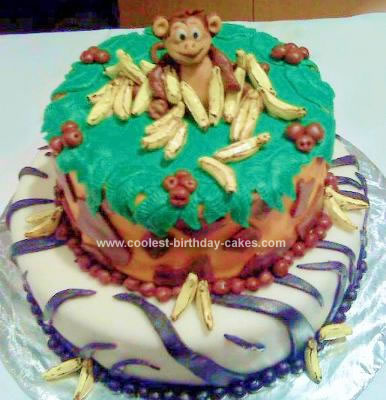 Homemade Monkey Going Bananas Cake