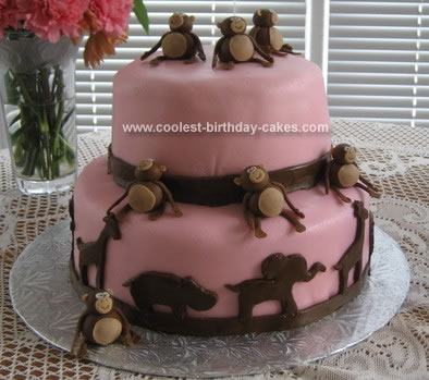 Homemade Monkey Shower Cake
