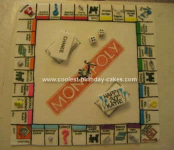 Homemade Monopoly Board Birthday Cake