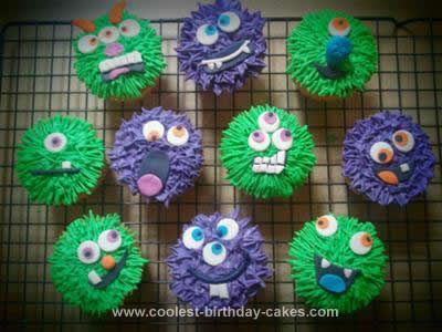 Homemade Monster Cake + Monster Cupcakes