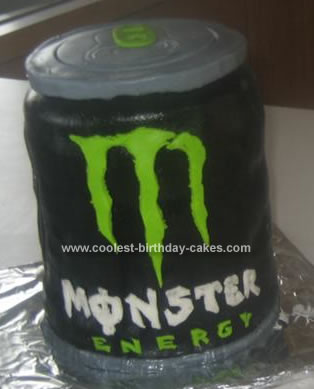 Homemade Monster Energy Can Cake