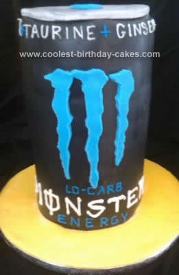 Homemade Monster Energy Drink Cake