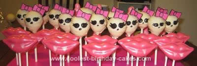 Homemade cake pops and fang lips