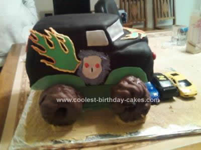 Homemade Monster Truck Birthday Cake Design