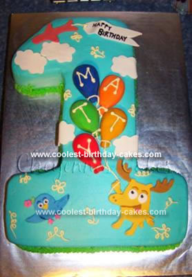 Homemade Moose a Moose and Zee Birthday Cake