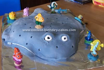 Homemade Mr. Ray from Finding Nemo Birthday Cake