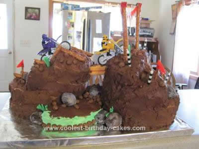 Homemade Mud Mountain Moto Cross Cake
