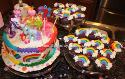 Homemade My Little Pony Rainbow Cake