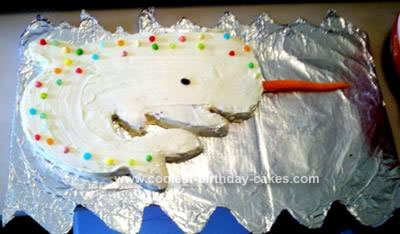 Homemade Narwhal Birthday Cake