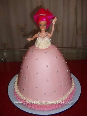 Homemade Naturally Coloured Doll Cake