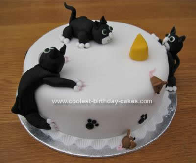 Homemade Naughty Cat Cake
