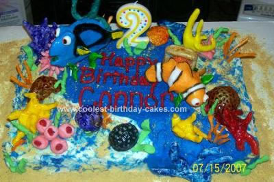 Homemade Nemo Scene Birthday Cake