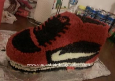Homemade Nike Shoe Birthday Cake