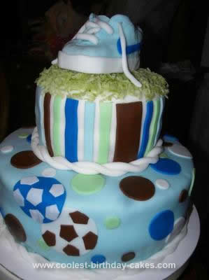 Homemade Nike Soccer Baby Shower Cake