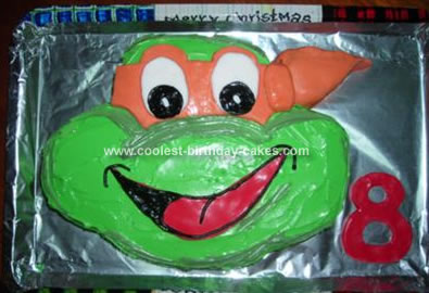 Homemade Ninja Turtle Birthday Cake