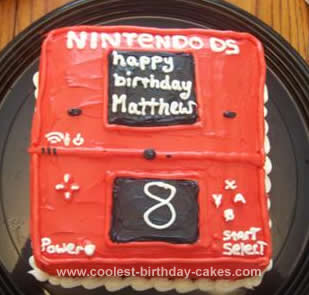 Homemade Nintendo DS Birthday Cake