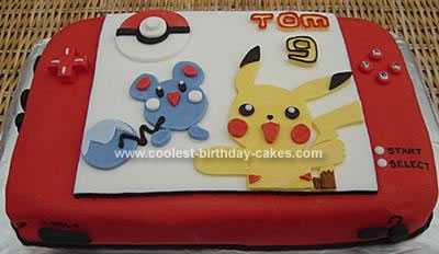 Homemade Nintendo DS Pokemon Cake