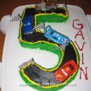 Homemade Number 5 Race Track Cake