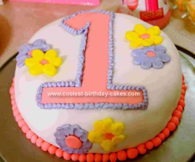 Homemade Number One Birthday Cake