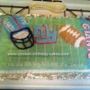 Homemade NY Giants Football Birthday Cake